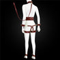 Full Body PU Leather Bondage Restraint Set with Collar, Leash, Cuffs & Harness - Adjustable Adult Play(Coffee) V888-ELOSUNG29452