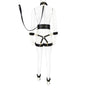 Full Body PU Leather Bondage Restraint Set with Collar, Leash, Cuffs & Harness - Adjustable Adult Play(Black) V888-ELOSUNG29453