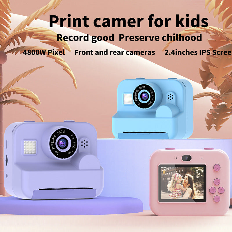 Instant Print Camera - 48MP Dual Lens, 2.4" IPS Screen, Thermal Printing(blue) V888-ELOSUNG29466