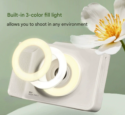 48MP Student Digital Camera with 180 Flip Screen & 3-Setting Fill Light(Green) V888-ELOSUNG29469
