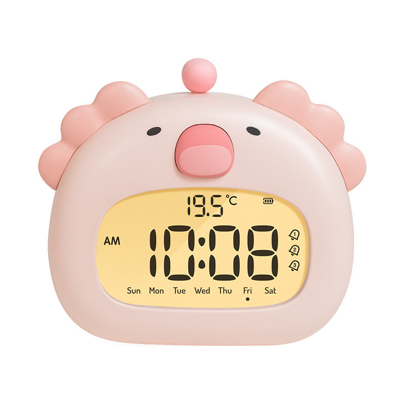 Cute Animal Digital Alarm Clock with Night Light, Temperature & Countdown Timer(Pink salamander) V888-ELOSUNG29490
