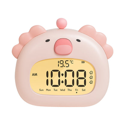 Cute Animal Digital Alarm Clock with Night Light, Temperature & Countdown Timer(Pink salamander) V888-ELOSUNG29490