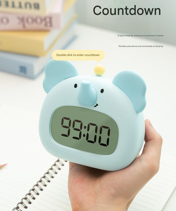 Cute Animal Digital Alarm Clock with Night Light, Temperature & Countdown Timer(Pink salamander) V888-ELOSUNG29490