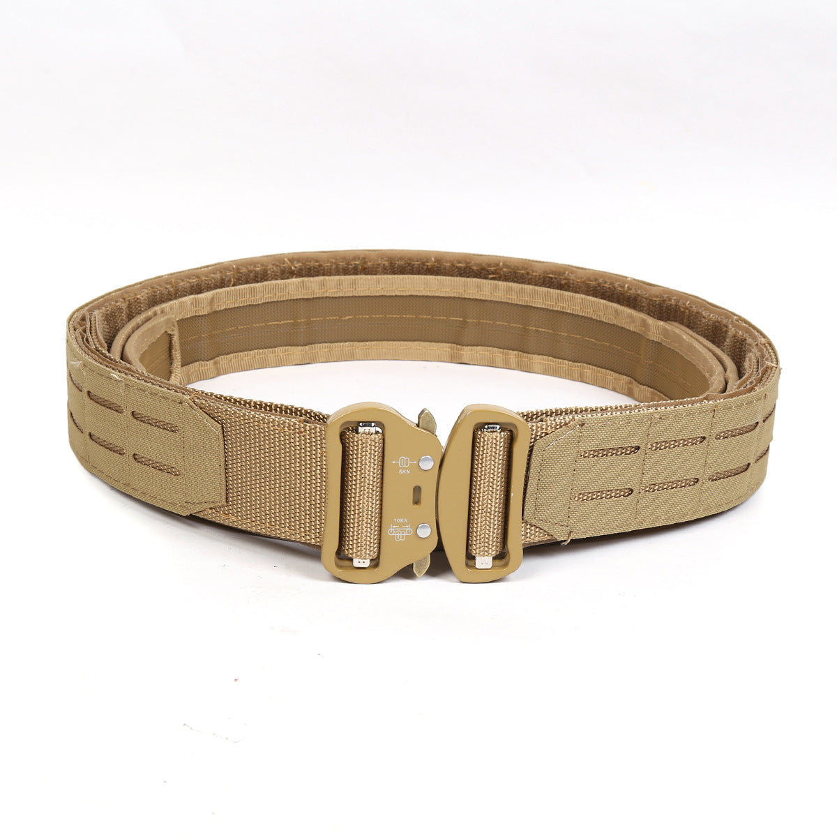 Dual Layer Quick Release Tactical Belt - Attachment System, Alloy Cobra Buckle, Adjustable Nylon(Khaki) V888-ELOSUNG29510