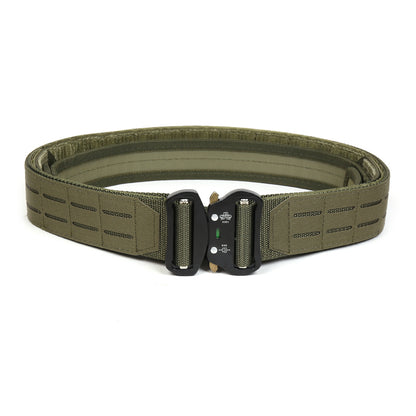Dual Layer Quick Release Tactical Belt - Attachment System, Alloy Cobra Buckle, Adjustable Nylon(Military V888-ELOSUNG29511