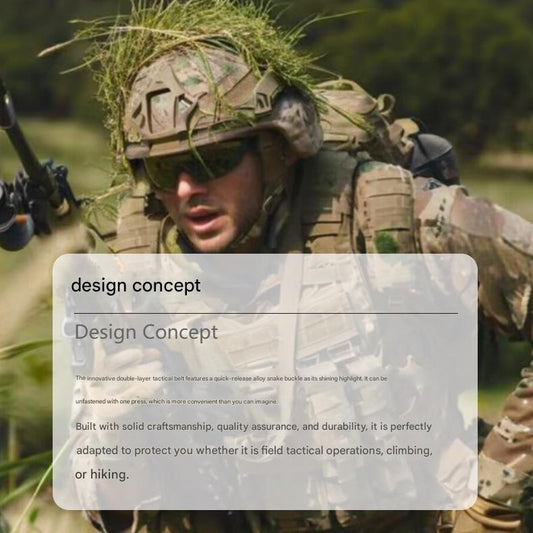 Dual Layer Quick Release Tactical Belt - Attachment System, Alloy Cobra Buckle, Adjustable Nylon(Camouflage) V888-ELOSUNG29512