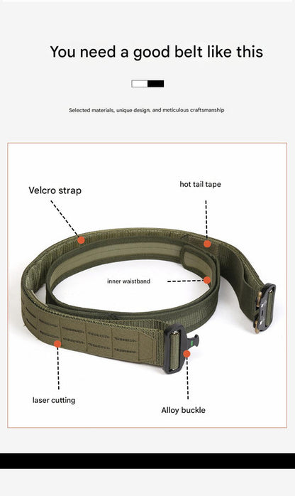 Dual Layer Quick Release Tactical Belt - Attachment System, Alloy Cobra Buckle, Adjustable Nylon(Camouflage) V888-ELOSUNG29512