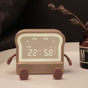 Adorable Toast-Shaped Digital Alarm Clock with Night Light & Phone Stand - Multifunctional Kids Clock(brown) V888-ELOSUNG29562