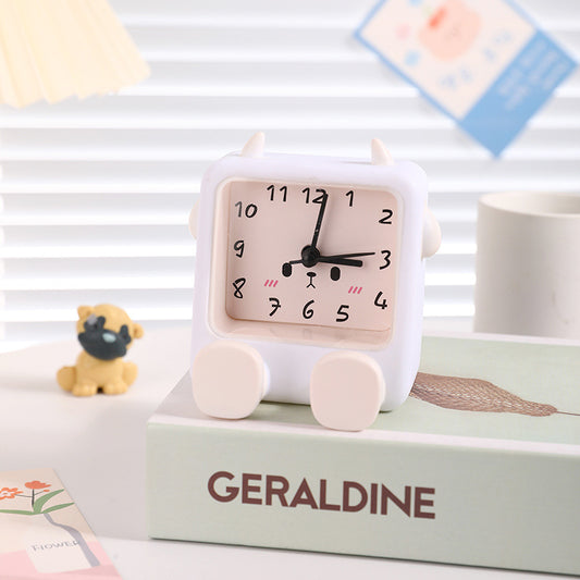Adorable Cartoon Animal Alarm Clock - Silent Quartz Movement, Loud Alarm, Battery Operated(white) V888-ELOSUNG29563