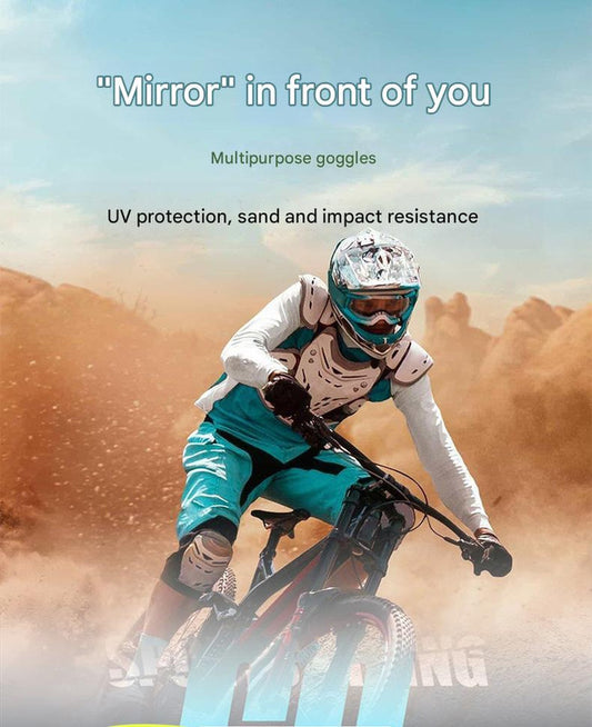Panoramic Outdoor Sports Goggles - UV Protection, Windproof, Anti-Fog & Impact Resistant(Gray-orange frame + V888-ELOSUNG29599