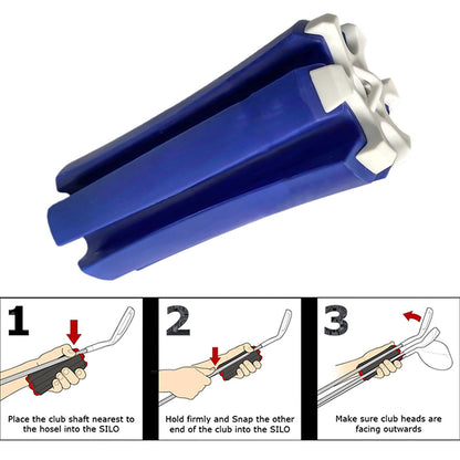 Portable Golf Club Carrier "SILO" - Holds 3 Clubs, Lightweight & Easy to (Blue and white) V888-ELOSUNG29604