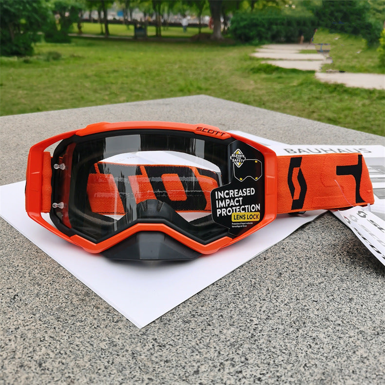 Performance Motocross & Off-Road Goggles - Increased Impact Protection with Lens Lock System(Orange frame V888-ELOSUNG29632