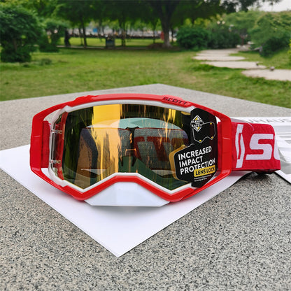 Performance Motocross & Off-Road Goggles - Increased Impact Protection with Lens Lock System(Red frame red V888-ELOSUNG29633