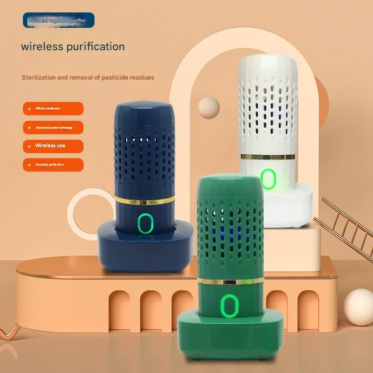 Wireless Fruit & Vegetable Purifier - Electrolytic Cleaning, Removes Residue, IPX7 Waterproof(blue) V888-ELOSUNG29645