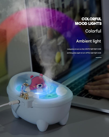 Adorable Bathtub Humidifier with Colorful Night Light - USB-C, 340ml, Auto Shut-Off(Purple Duck) V888-ELOSUNG29652