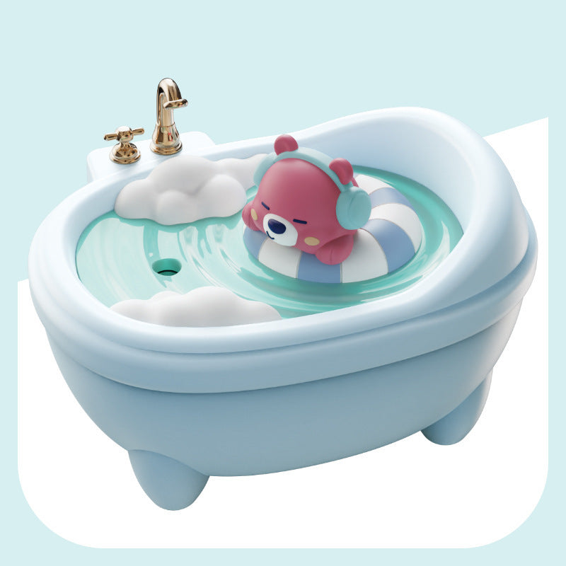 Adorable Bathtub Humidifier with Colorful Night Light - USB-C, 340ml, Auto Shut-Off(Blue Bear) V888-ELOSUNG29655