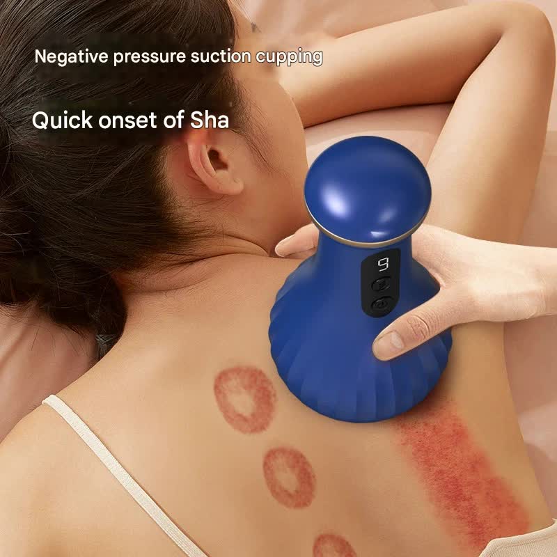Electric Cupping & Gua Sha Massager - 9 Levels Heat & Suction, Red Light Therapy, USB-C Rechargeable(White) V888-ELOSUNG29657