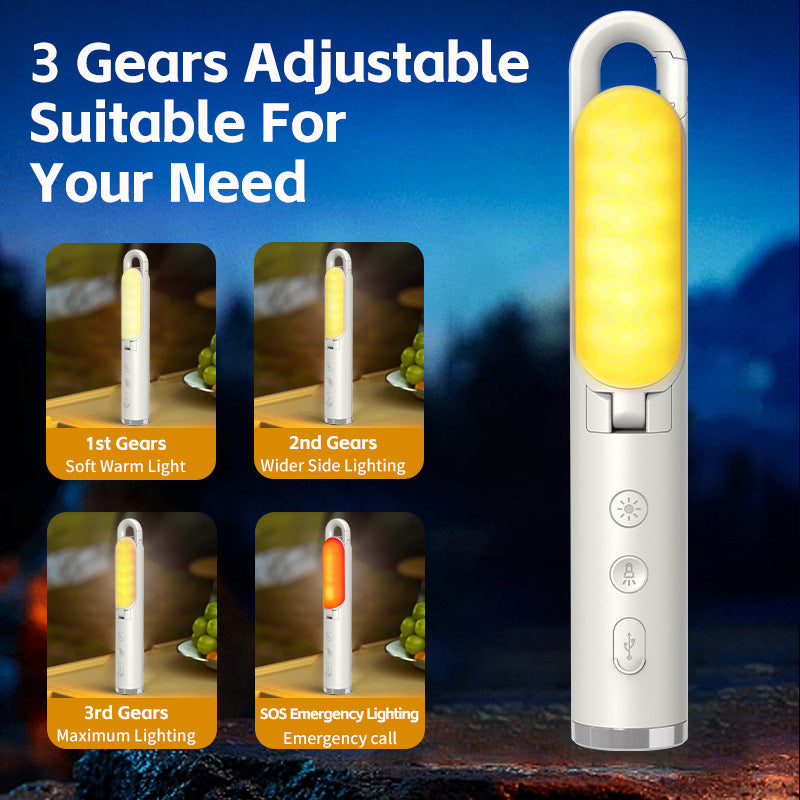 Multi-Function Folding LED Camping Lantern & Flashlight - USB Rechargeable, 3 Light Modes + SOS(Light green) V888-ELOSUNG29661
