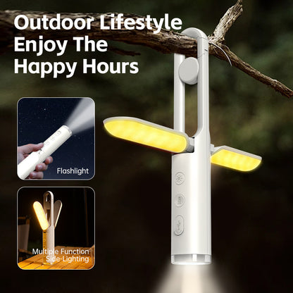 Multi-Function Folding LED Camping Lantern & Flashlight - USB Rechargeable, 3 Light Modes + SOS(Black) V888-ELOSUNG29662