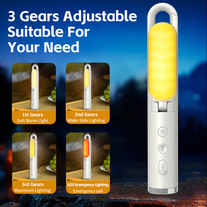 Multi-Function Folding LED Camping Lantern & Flashlight - USB Rechargeable, 3 Light Modes + SOS(Black) V888-ELOSUNG29662