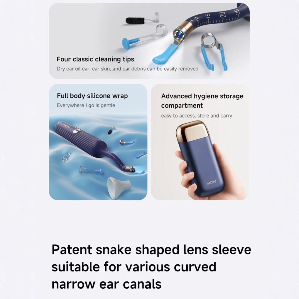 Smart Visual Ear Cleaner with HD Endoscope & Precision Tweezers - Safe for Adults & Children(blue) V888-ELOSUNG29686