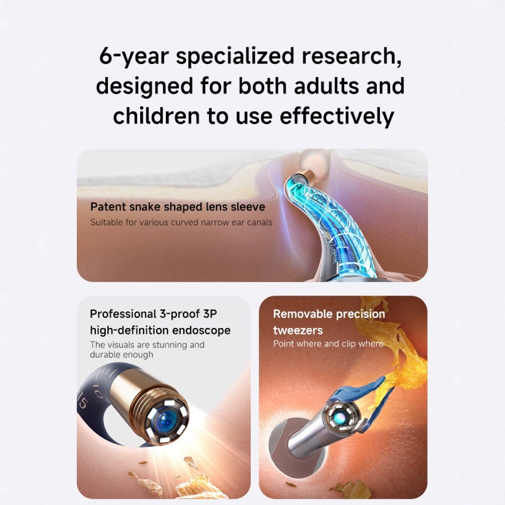 Smart Visual Ear Cleaner with HD Endoscope & Precision Tweezers - Safe for Adults & Children(white) V888-ELOSUNG29687