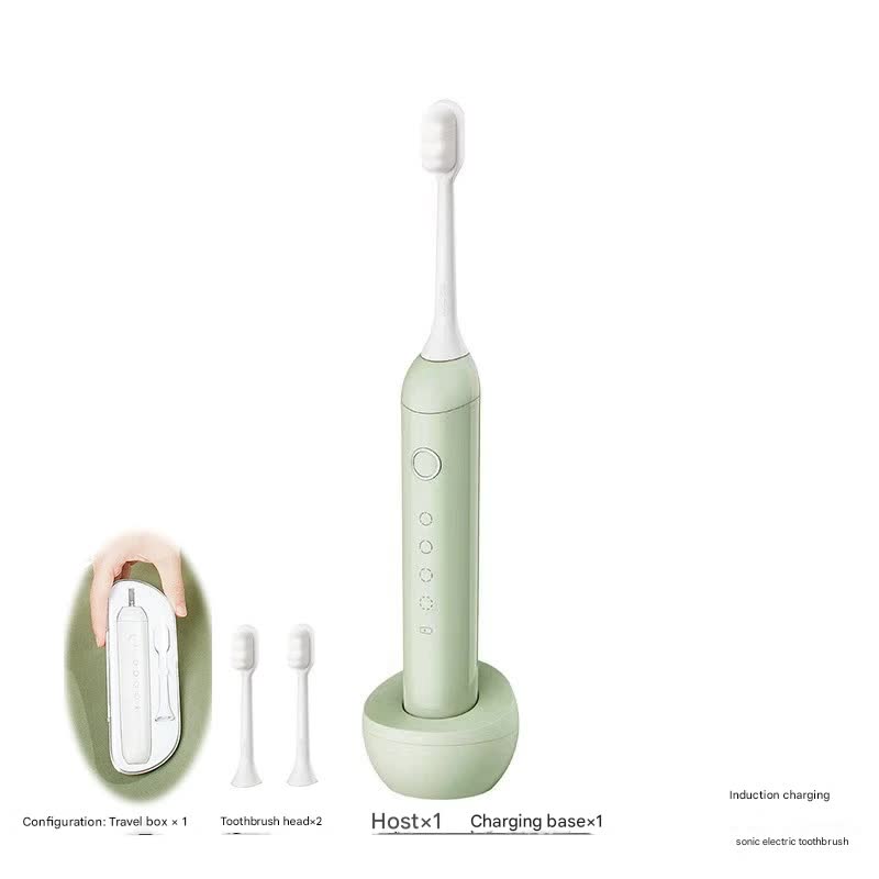 Sonic Electric Toothbrush with 31000 VPM, 4 Modes, 10000+ Soft Bristles, Travel Case & Charging Base(Green) V888-ELOSUNG29698