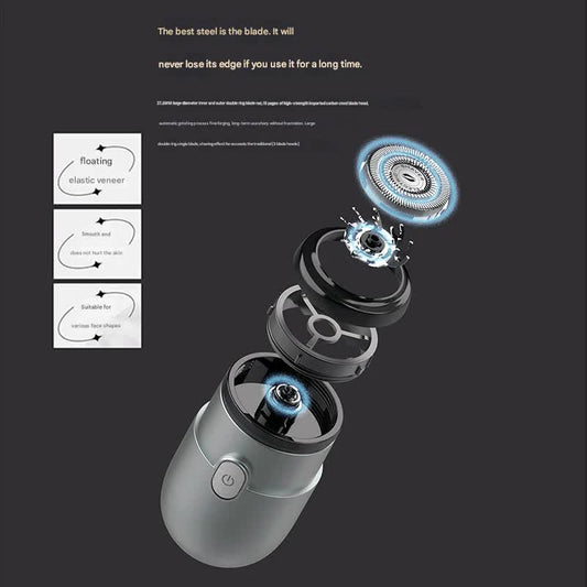 Mini Electric Rotary Shaver - IPX7 Waterproof, 2 Speed Modes, 90-Day Battery Life, USB Rechargeable(Blue) V888-ELOSUNG29700