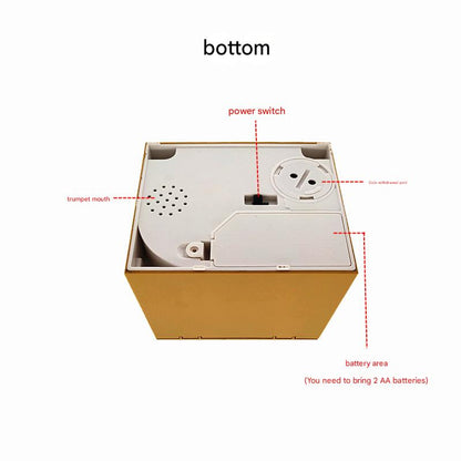 Adorable Cat Stealing Coin Piggy Bank - Automatic Money Saving Box for Kids & Adults(Grape gray cat) V888-ELOSUNG29708