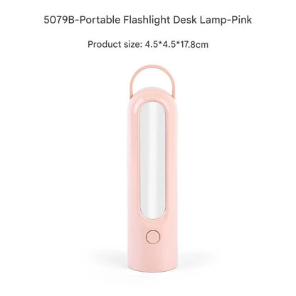 2-in-1 Portable LED Camping Lantern & Flashlight - USB Rechargeable, Dual Light Modes(Handle model pink) V888-ELOSUNG29710