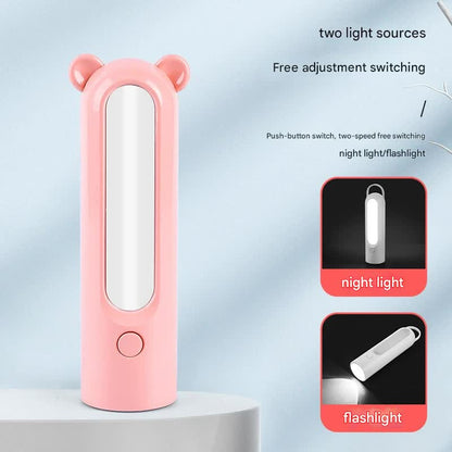 2-in-1 Portable LED Camping Lantern & Flashlight - USB Rechargeable, Dual Light Modes(Handle model pink) V888-ELOSUNG29710