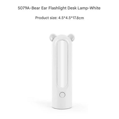 2-in-1 Portable LED Camping Lantern & Flashlight - USB Rechargeable, Dual Light Modes(Bear model white) V888-ELOSUNG29711