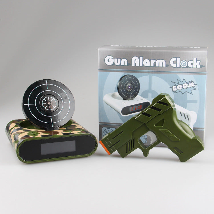 Gun Alarm Clock - Target Shooting Alarm with Infrared Gun, Recordable Alarm & Game Modes(Camouflage) V888-ELOSUNG29716