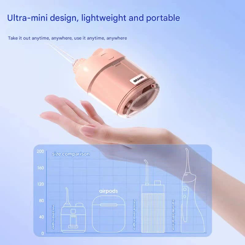 Ultra-Compact Mini Portable Water Flosser - IPX7 Waterproof, USB Rechargeable with Retractable Nozzle(white) V888-ELOSUNG29742