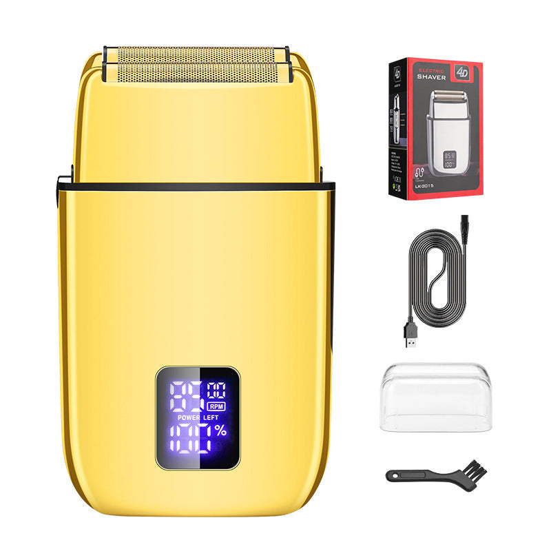Professional Electric Foil Shaver for Men - 3 Speed Modes, LED Display, USB Rechargeable, Waterproof(gold) V888-ELOSUNG29786