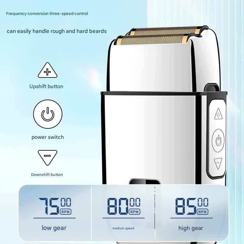 Professional Electric Foil Shaver for Men - 3 Speed Modes, LED Display, USB Rechargeable, Waterproof(gold) V888-ELOSUNG29786