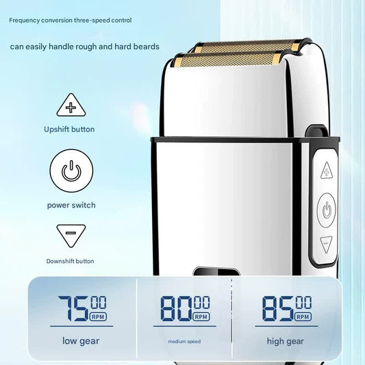 Professional Electric Foil Shaver for Men - 3 Speed Modes, LED Display, USB Rechargeable, Waterproof(gold) V888-ELOSUNG29786