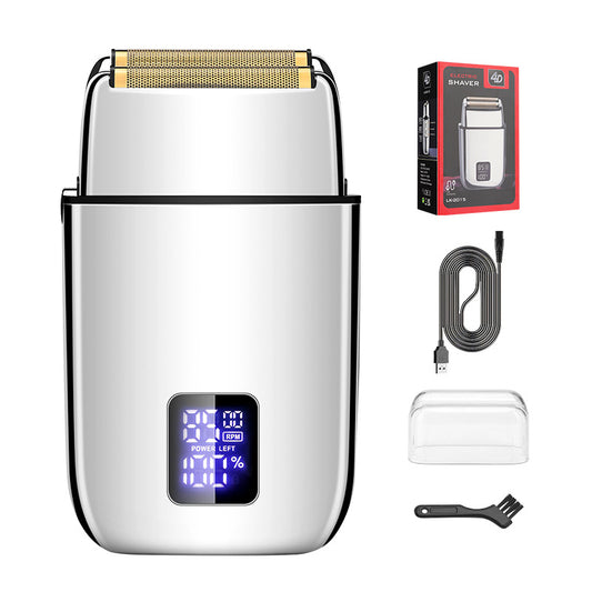 Professional Electric Foil Shaver for Men - 3 Speed Modes, LED Display, USB Rechargeable, Waterproof(silver) V888-ELOSUNG29787