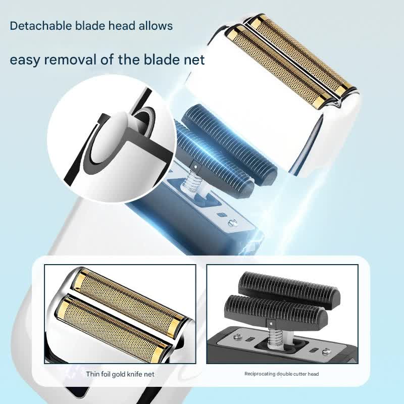 Professional Electric Foil Shaver for Men - 3 Speed Modes, LED Display, USB Rechargeable, Waterproof(silver) V888-ELOSUNG29787