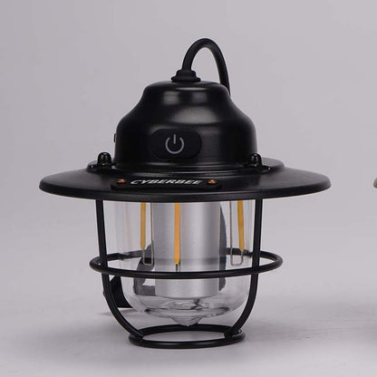 Retro LED Camping Lantern with Multiple Light Modes - USB Rechargeable, Hanging Design(black) V888-ELOSUNG29795
