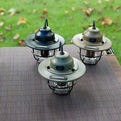 Retro LED Camping Lantern with Multiple Light Modes - USB Rechargeable, Hanging Design(black) V888-ELOSUNG29795