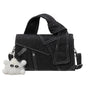 Chic Patchwork Denim Handbag - Versatile Crossbody, Shoulder & Top-Handle Bag(black) V888-ELOSUNG29801
