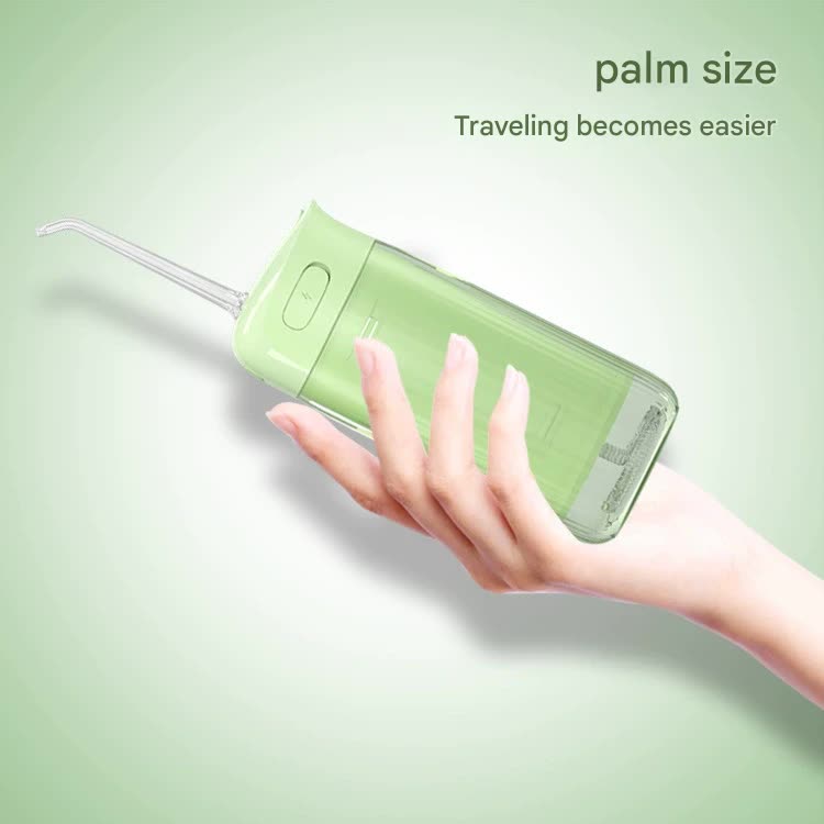 Portable Water Flosser - 70-Day Battery, 4 Modes, 5 Nozzles, IPX7 Waterproof, 200ml Telescopic Tank(Green) V888-ELOSUNG29812