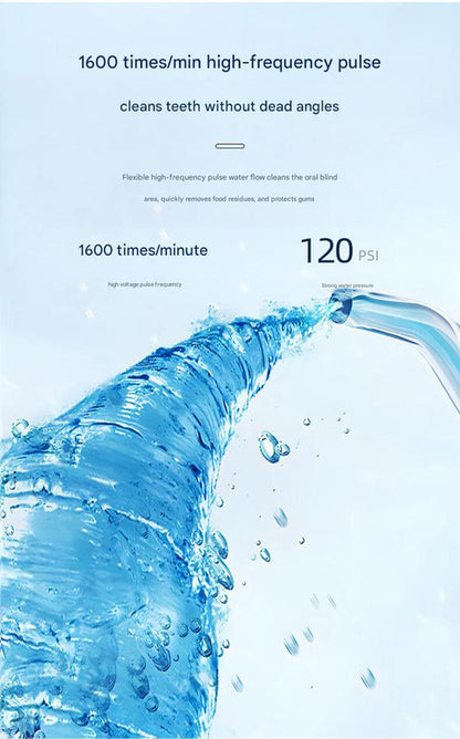 Portable Water Flosser - 70-Day Battery, 4 Modes, 5 Nozzles, IPX7 Waterproof, 200ml Telescopic Tank(Green) V888-ELOSUNG29812