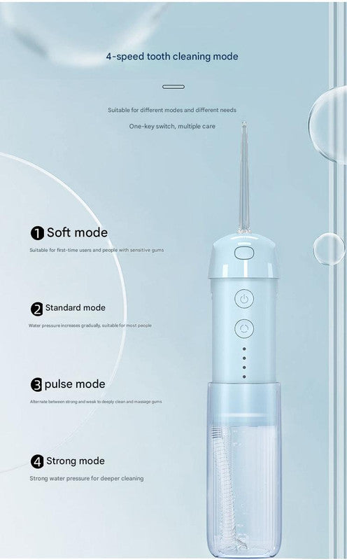Portable Water Flosser - 70-Day Battery, 4 Modes, 5 Nozzles, IPX7 Waterproof, 200ml Telescopic Tank(Green) V888-ELOSUNG29812