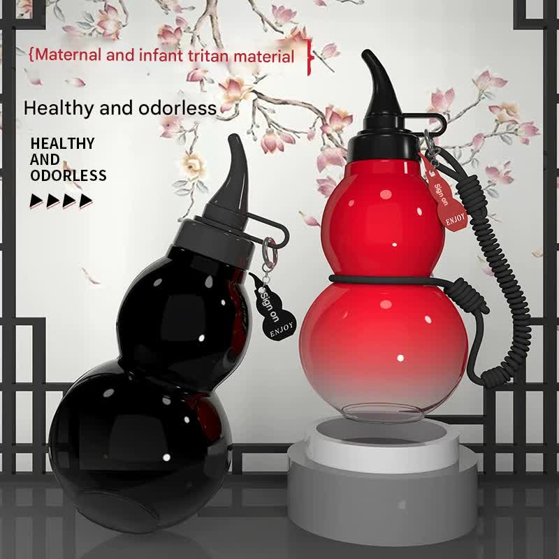 Unique Gourd-Shaped Sports Water Bottle - 800ml Tritan Material, Leakproof with Carry Strap(purple) V888-ELOSUNG29816