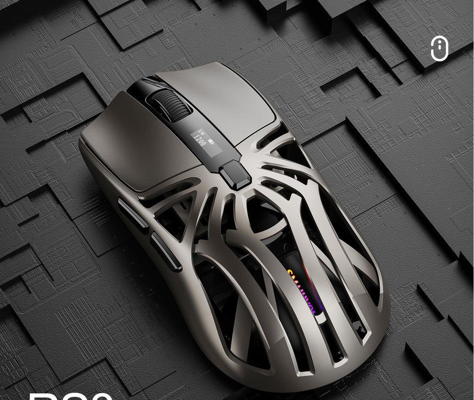 Tri-Mode Wireless Gaming Mouse - 1KHz Polling, 10000 DPI, Digital Display, Lightweight 73g(grey) V888-ELOSUNG29821