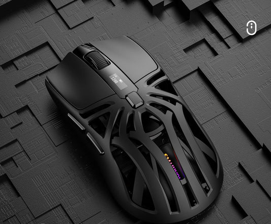 Tri-Mode Wireless Gaming Mouse - 1KHz Polling, 10000 DPI, Digital Display, Lightweight 73g(Black) V888-ELOSUNG29822