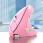 Ergonomic Vertical Wireless Mouse - 2.4G/Bluetooth, Rechargeable, RGB Light, 4 DPI Levels(pink) V888-ELOSUNG29826