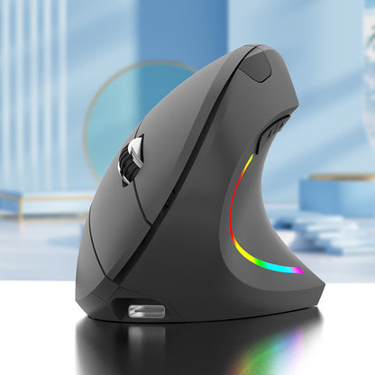 Ergonomic Vertical Wireless Mouse - 2.4G/Bluetooth, Rechargeable, RGB Light, 4 DPI Levels(grey) V888-ELOSUNG29828